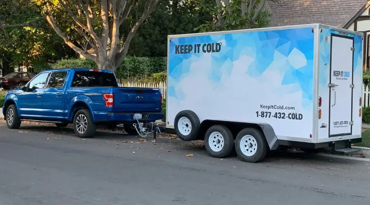 This 12-foot refrigerated trailer is available to rent by the day, week, or month. Daily rental rates range from $195 to $220. Weekly rental rates range from $1,070 to $1,190. Monthly rental rates range from $3,560 to $3,750.